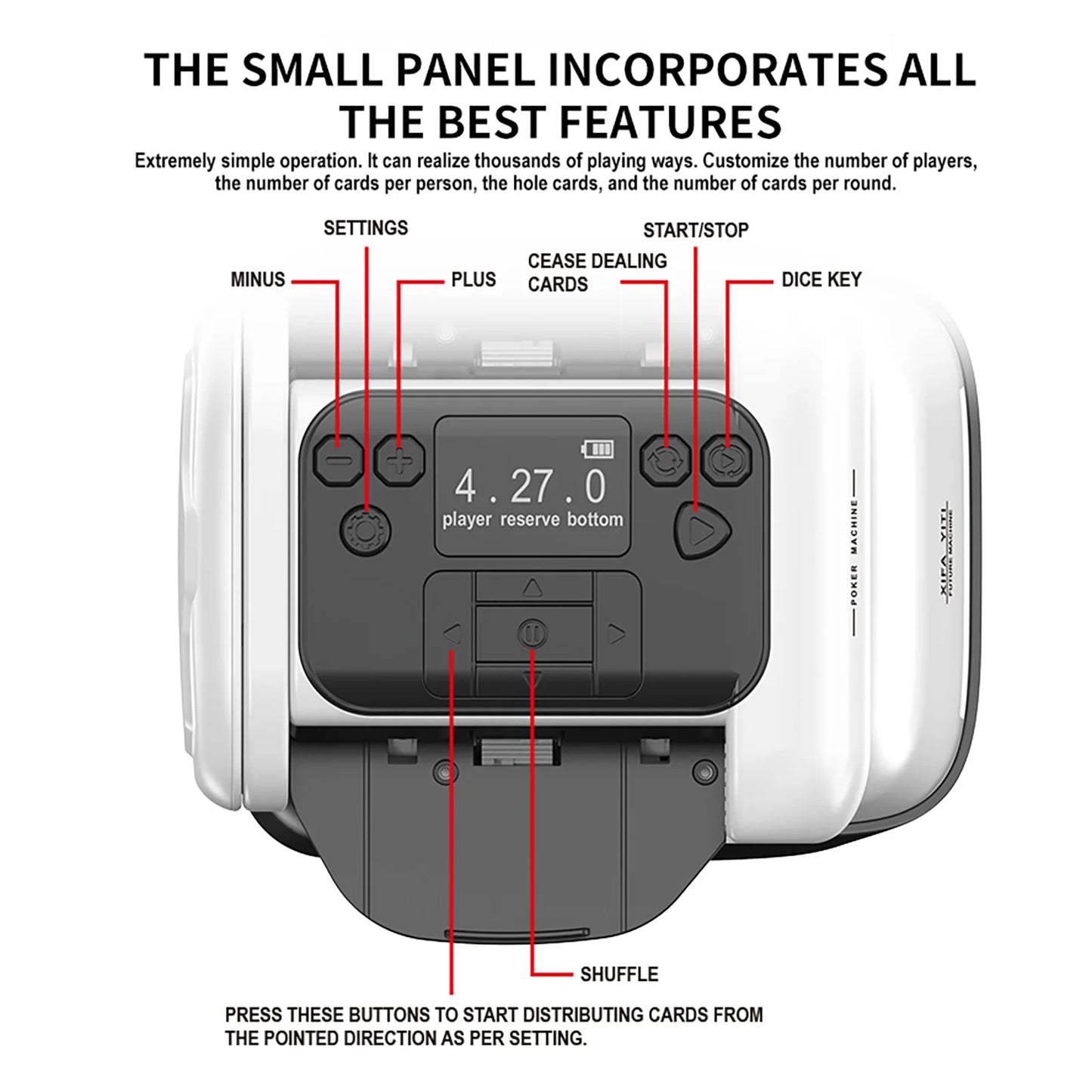 2 Decks Automatic Card Dealer OLED Display